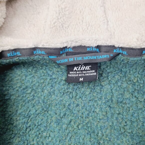 Kuhl Women's Green White Alfpaca Shop II Flight Hooded Fleece Jacket Size M - Picture 9 of 13